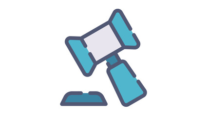 law legal judge single isolated icon with single isolated icon with flat dash or dashed style