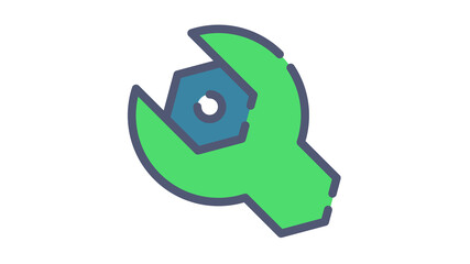 gear setting configuration single isolated icon with single isolated icon with flat dash or dashed style