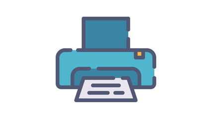 printer office print single isolated icon with single isolated icon with flat dash or dashed style