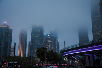 Fototapeta na wymiar Shanghai in Fog