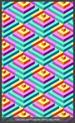 Isometric pattern covers. Modern design. Cool colorful backgrounds. Applicable for Banners, Placards, Posters, Flyers. blue seamless pattern. Eps10 vector template.