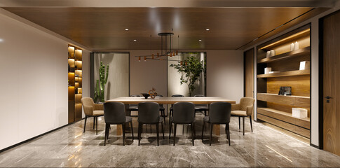 3d render of meeting room