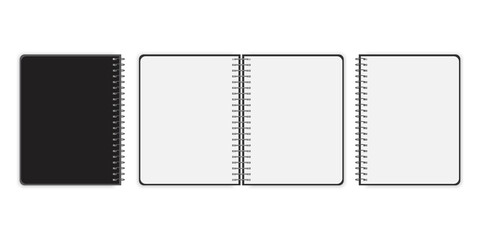 Realistic book cover. notebook mockup isolated. Ruled notepads. Book cover for paper design. Vector illustration. Stock image.