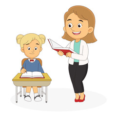 Cartoon children back to school background