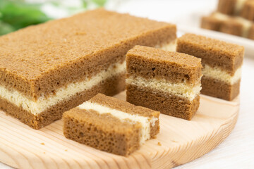 Southeast Asia three layers steamed coffee cake