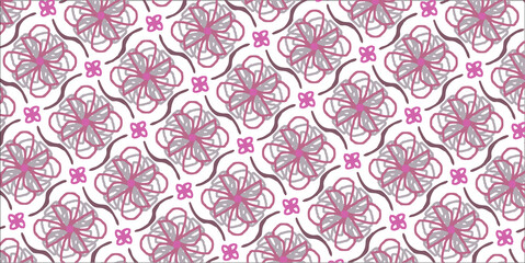 ピンクのレトロなデザインのパターンのイラスト
