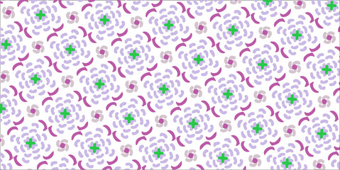 薄紫色のかわいい花の模様のベクターのイラスト
