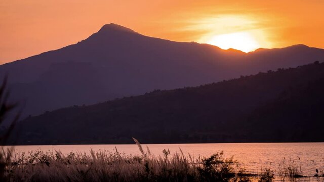 Golden Hour, Sunset Time Lapse and Western Ghats, Sahyadri Mountains, Maharashtra, India