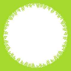 葉っぱの円形フレーム