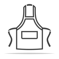 Apron outline icon vector isolated