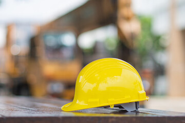 Yellow helmet safety , Hard hat equipment protection worker Engineer technician employee , Labor day concept