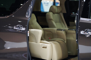 Electric sliding door for small vans with luxury electric chairs in the Luxury van car.
