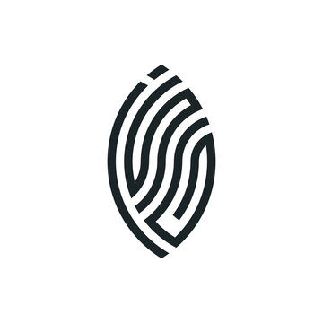 Abstract graphic illustration of letters I, S, G in the form of a leaf