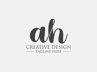 Abstract small letter ah logo. This logo icon incorporate with abstract cross line logo in the creative way. black and white bacground logo.