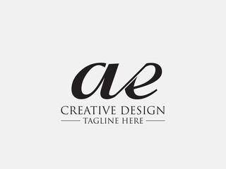 Abstract small letter ae logo. This logo icon incorporate with abstract cross line logo in the creative way. black and white bacground logo.
