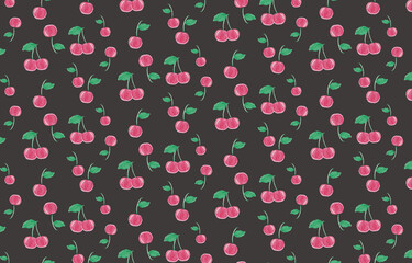 さくらんぼの背景イラスト