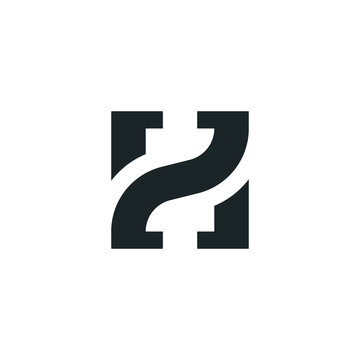 Abstract graphic combination of letters ZH, HZ