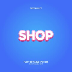 Editable text effect shop title style