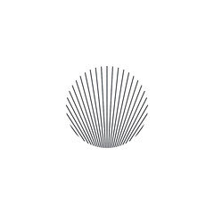Abstract graphic illustration of thin lines forming an illusion in a circular shape