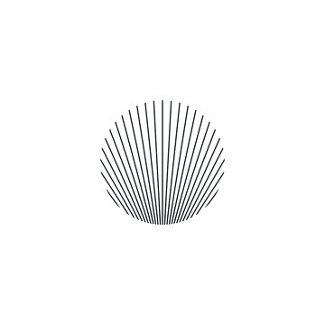 Abstract graphic illustration of thin lines forming an illusion in a circular shape