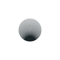 Abstract graphic illustration of lines forming an illusion in a circular shape