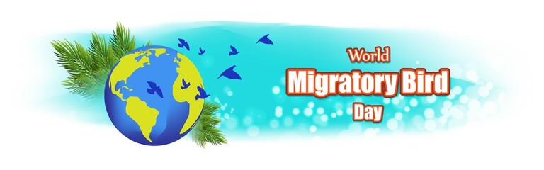 Fototapeta na wymiar Vector illustration of World Migratory Bird Day, 8 May.