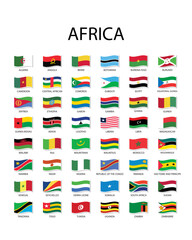 Naklejka premium National flag in Africa, Vector waving design.