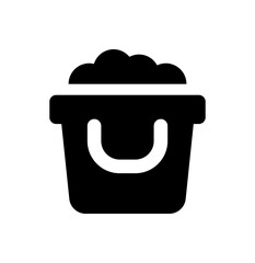 Bucket icon. Bucketful with foam vector
