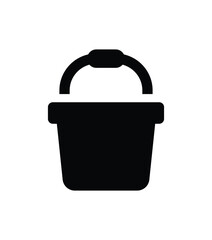 Bucket or plastic pail with handle vector icon