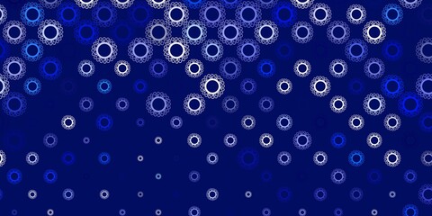 Dark blue vector backdrop with virus symbols.