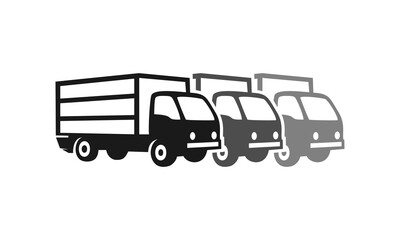 Three truck icon logo