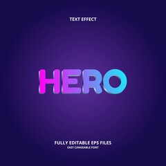 Editable text effect hero title style