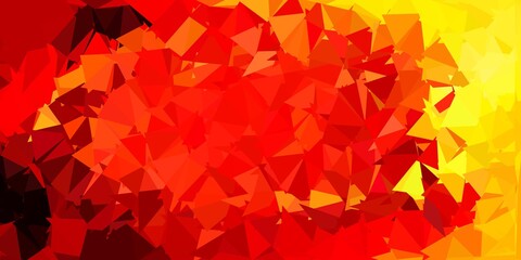 Light red, yellow vector polygonal background.