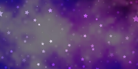 Light Purple vector texture with beautiful stars.