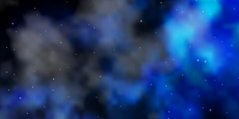 Fototapeta na wymiar Dark BLUE vector texture with beautiful stars.