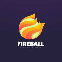 Fireball gradient logo. Vector illustration