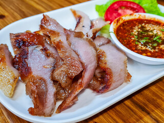 Grilled Pork Neck with spicy sauce
