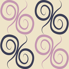 Seamless texture, pattern on a square background - colored curls. Abstraction.