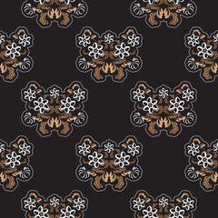 Seamless pattern with antique style ornament. Good for clothing and textiles. Vector illustration.