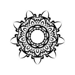 Circular pattern in form of mandala for Henna, Mehndi, tattoo, decoration. Decorative frame ornament in ethnic oriental style.