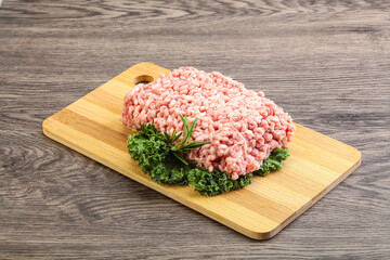 Raw pork minced meat for cooking