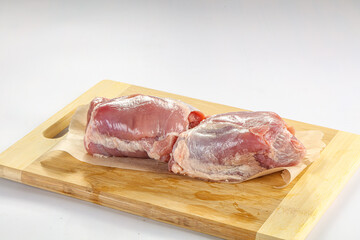 Raw turkey hip fillet isolated