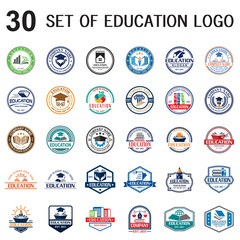 set of education vector , set of university logo