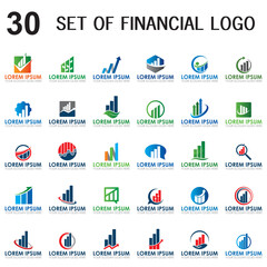 a set of finance vector , a set of chart logo