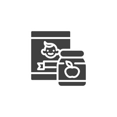 Baby food vector icon