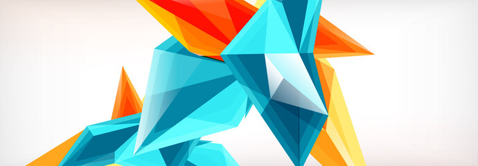 Vector 3d triangles and pyramids abstract background for business or technology presentations, internet posters or web brochure covers