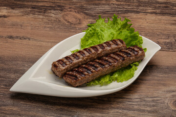 Two Grilled kebeb beef sausages