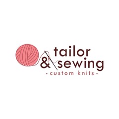 Tailor and Sewing Logo, Needle and Yarn, Sewing Simple Logo Vector Design Template