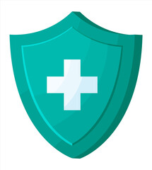 Fototapeta premium Medical protection shield with health cross.