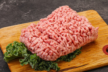 Raw pork minced meat for cooking